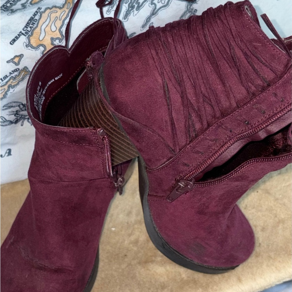 Women's Burgundy Ankle Boots